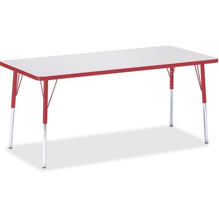 Jonti-Craft TABLE, RECTANGLE, 30X72, GY/RD JNT6413JCA008